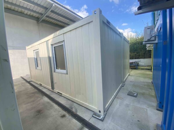 2 second-hand office containers connected together