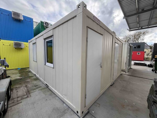 2 second-hand office containers connected together