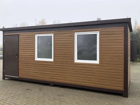 OFFICE CONTAINER 6 X 2.40 M WOOD COLOUR