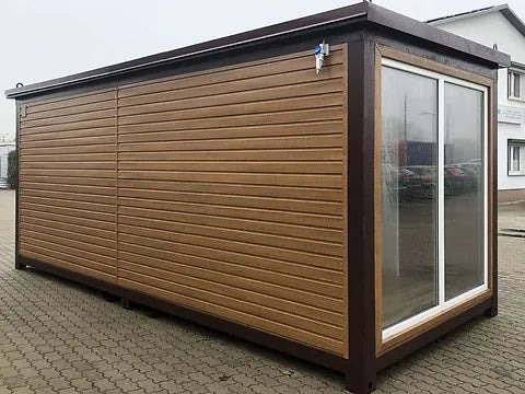 OFFICE CONTAINER 6 X 2.40 M WOOD COLOUR