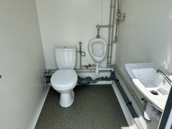 Sanitary container with 3 cubicles